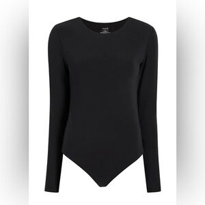 nuuds Black Cotton Crewneck Bodysuit
